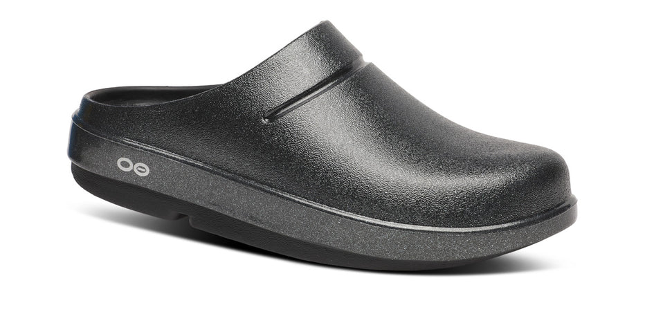OOFOS OOcloog Recovery klompen, Black Sparkle – oofosbenelux.nl