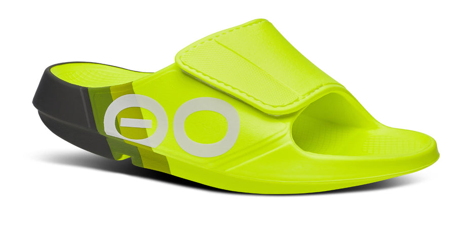 OOFOS Dames en Heren OOahh Sport Flex Recovery Slides, Electro